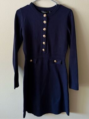 NENONA Womens Long Sleeve Sweater Dress Button Business Casual Mini Dress
